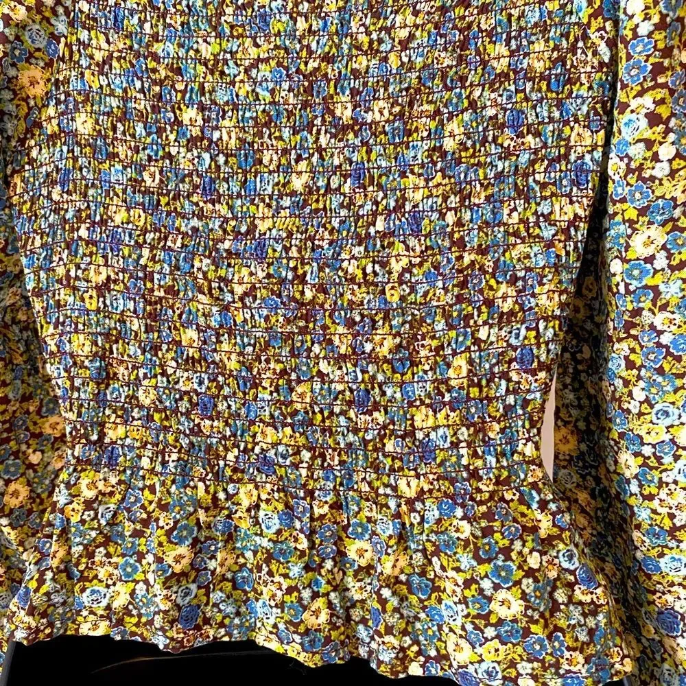 Reformation floral L/S crop top | milkmaid top | Back to School NWOT L